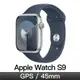 Apple Watch S9 GPS 45mm 銀鋁/風暴藍運動錶帶-S/M(MR9D3TA/A)
