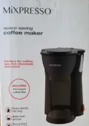 Mini Compact Drip Coffee Maker with Brewing Basket, Black Small Coffee Pot...