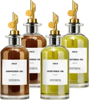 4 Pack Olive Oil Dispenser Bottle Kitchen, 17Oz Coffee Syrup Dispenser Coffee Ba