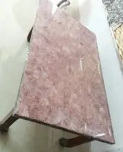 Pink Rose Quartz Stone Dining Table Crystal Healing Gemstone Counter Top Decors