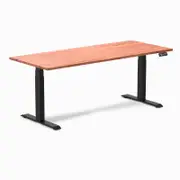 Desky Dual Red Cedar Softwood Sit Stand Desk 1800x750mm Matte Black Frame Leg