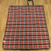 NEW Snap On Tools Fleece Blanket Built In Case Plaid Red Checker SSX16R5 Stadium