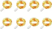 VOOKRY 8 Pack 30 Led Fairy Lights Battery Operated String Lights-10 ft Orange Wa
