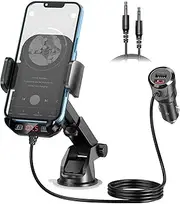 Magift Bluetooth 5.3 FM Transmitter Car Adapter FM Transmitter Bluetooth for Car Phone Holder with Dual USB Charging Car Charger MP3 Player Support TF Card USB Disk Compatible for All Smart Phones