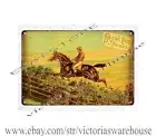 Pastime Plug tobacco horse rider jumping fence metal tin sign bedroom ideas