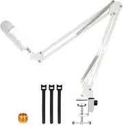 YUZUHOME For Blue Yeti X Boom Arm, Heavy Duty Adjustable Blue Yeti Nano Microphone Stand with 3/8"to 5/8" Screw Adapter,Compatible with blue series Mic, White