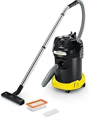 [Kärcher] AD 4 Premium Ash Vacuum - Ideal for Cleaning a Fireplace, BBQ, Stoves, Home Workshop, Grills, Fire Pits, Log Burners and Chimineas, Black