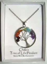 Tree of life chakra pendant in presentation box