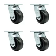 4 Inch Phenolic Swivel Caster Set with Roller Bearing and Swivel Lock SCC