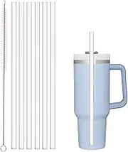 Stanley 6 Pack Replacement Reusable Straws Compatible With 40 oz 30 oz Cup Tumbler, Clear Food-Grade Tritan Plastic, With Cleaning Brush for Cup Accessories