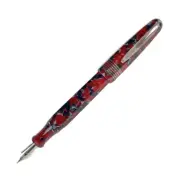 Stipula Faceted Etruria Red Currant Fountain Pen 18K FINE nib New! #52/88 made