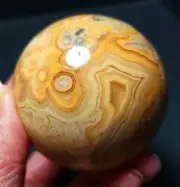 TOP 261.7G 58mm Natural Polished Banded Agate Crystal Sphere Ball Healing YWD224