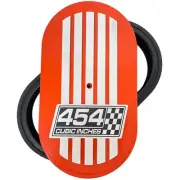Big Block 454, 15" Oval Air Cleaner Kit, Raised Billet Top, Style 2 - Orange