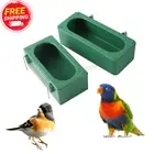 GREEN 3 SIZES CHICKEN RABBIT BIRD QUAIL FEEDER WATER TREAT CUP WIRE CAGES