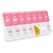 Weekly Pill Organizer 2 Times a Day, Stylish Pill Box 7 Day AM PM with Large ...