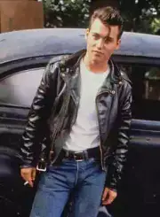 JOHNNY DEPP CRY- BABY BIKER STYLE PURE LEATHER JACKET CUSTOM VINTAGE LAMBSKIN