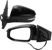 Left Right Side Door Mirror Replacement Side View Mirror Assembly Compatible For Toyota RAV4 2013-2015 Power Mirror Adjustment(Left Gloss Black)