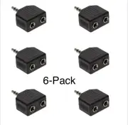 3.5mm Stereo TRS Plug to Dual 3.5mm Stereo Jack Splitter/AdapterConverter 6-Pack