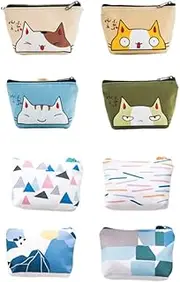 [FRCOLOR] Small Womens Wallet Pcs Canvas Change Purse Change Cash Bag Zipper Small Purse Wallets Coin Purse Change Holder For Women Girl Small Keychain Wallet
