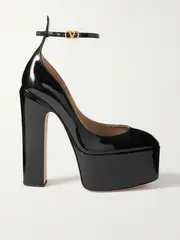 [Valentino Garavani] Valentino Garavani - Valentino Garavani Tan-go 155 Patent-leather Platform Pumps - Black - IT41 IT 41 Black
