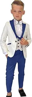 [YUVUXE] 3 Piece Kids Tuxedo Suits for Boys Slim Fit Suit Ring Bearer Outfit Boys Wedding Outfit