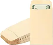 uxcell Money Envelope, 50 Pack 3.5" x 2.2" Cash Envelopes Money Holder Bags Budgeting Saving Challenge Letter for Gift Coins Checks Tickets Jewelry Passport Card, Khaki