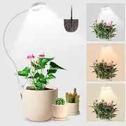 Wolezek 2 in 1 Grow Lights for Indoor Plants, 3 Colors, 48 LEDs Full Spectrum, 6/12/16H Timer, 5 Brightness, White