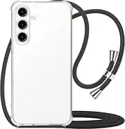 [YESPURE] for Samsung Galaxy A13 5G Case with Adjustable Lanyard Strap Crystal Clear Soft Slim Thin TPU Anti-Scratch Not-Yellowing Shockproof Protective Cover - Black