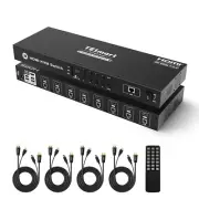 HDMI KVM Switch 8 Port, 8x1 4K@60Hz KVM Switcher, EDID Emulator, Hotkey, RS232/L