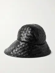 [Bottega Veneta] Bottega Veneta - Intrecciato Leather Bucket Hat - Black - M M Black