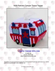 Patriotic Camper Tissue Topper Plastic Canvas Pattern or Kit