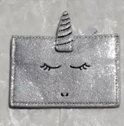 American Eagle Outfitters Silver Glittery Unifcorn Card Holder Mini Wallet