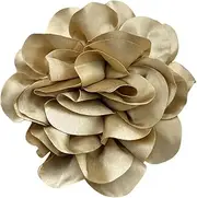 [Pingyongchang] Satin Fabric Rose Flower Extra Large Big Brooches Camellia Flower Oversized Brooch Pin for Women Wedding Party Dance Banquet Dress Suit Ceremony Clothes Accessories Gifts 7.5in