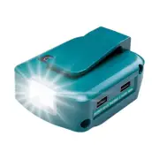 USB Power Source w/ LED Light 2 USB + DC For Makita 14.4-18V Li-ion LXT Battery