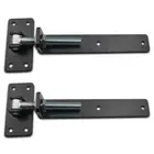 2 x Black Adjustable Strap Hinge 20mm pin 300mm long in Black for Timber Gates