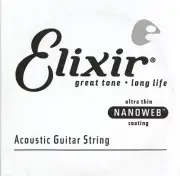 Elixir Nanoweb 80/20 Bronze .053 #15153 Single String For Acoustic Guitar