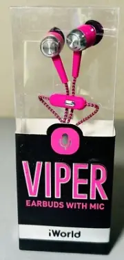 iWorld Viper Earbuds with Microphone for Hands Free Talk 3.5 mm Noise Isolating