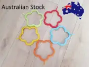 x2 TWO Silicone Nonstick Flower Pancake Egg Ring Handle