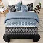 Soft Bohemian Stripe Coverlet Bedspread Set Quilted Queen King Size Bedding New