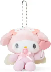 Sanrio Baby Angel My Melody Plush Mascot Keychain Holder 084859 From Japan NEW