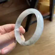 纯天然玉镯 Grade A jadeite bangle 58 mm Burmese Jade 100% Untreated Icy Jadeite!