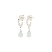 Gloria Earrings in Sterling Silver with Aqua Chalcedony - Shiny Finish Jewellery Australia