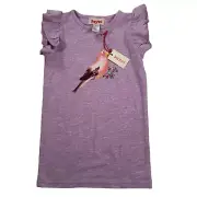 Siaomimi Toddler 3T Dress Purple Ruffle Sleeve Bird Graphic Shift New