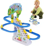 Chasing Race Track Game Set - Loop Track Slide Toy with Lights & Music | Dinosaur Chasing Race Game | Car Adventure Slide Toy for Kids of All Ages.