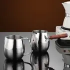 Stainless Steel Turkish Coffee Pot with Spout Coffee Maker Latte Art Cup Mocha