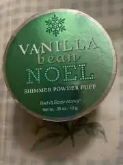 BATH,BODY WORKS VANILLA BEAN NOEL SHIMMER BODY POWDER PUFF,BRAND NEW RARE $34.00