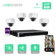 LINOVISION 8CH PoE IP Security Camera System with (4) 6MP PoE Dome Cameras