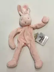 Bunnies by the Bay Pink Plush Silly Buddy Bunny Pacifier Holder Blossom Rabbit