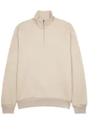 Les Deux Half-zip Logo Cotton Sweatshirt - Beige - S S