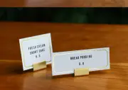 10 Brass Display Name Tag Holder Food Label Card Menu Stand Restaurant Buffet
